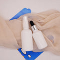 White Porcelain Glass Serum Pump Bottle with Silver Pump Lid