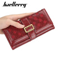 2026 Latest Ladies Buckle Wallet PU Leather Flower Printing Clutch Bag for Women Long Purse Girls New Card Holders Coin Purses