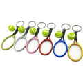 Mini Tennis Ball Racket Model Keychain Key Ring Novelty Handbag Lover Sport Charm for Boys
