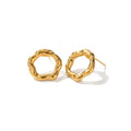 N&S 18K Gold Stainless Steel Lava Texture Hollow Hoop Earrings Bold Statement Jewelry for Anniversary Occasions