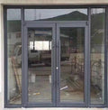 Aluminum Casement Double Glass Door Simple Design Thermal Break Aluminum Casement Doors for  Patio Room