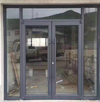 Aluminum Casement Double Glass Door Simple Design Thermal Break Aluminum Casement Doors for  Patio Room