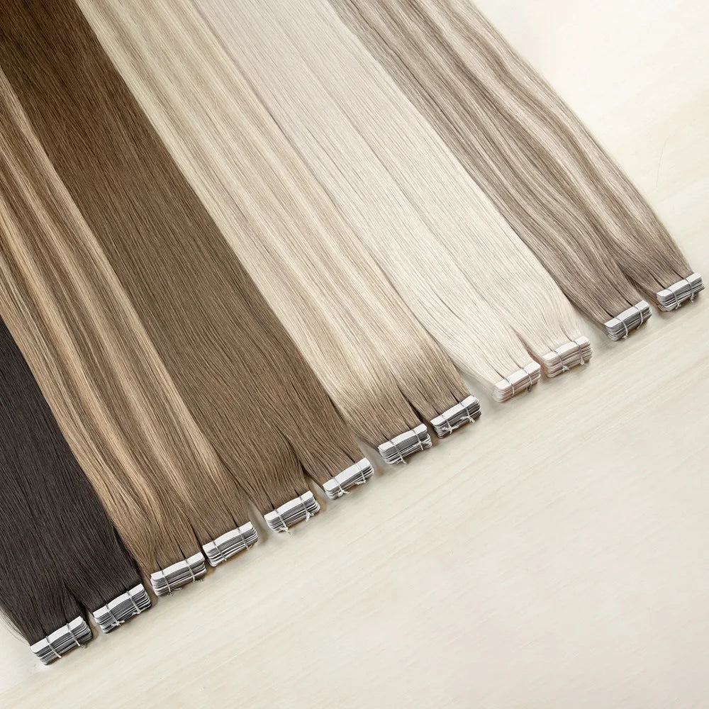 LeShine Remy Full Cuticle Aligned Russian Tape Hair Extensions Light Color Double Drawn Human Hair