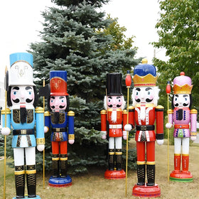 6ft Tall Life-Size Large/Giant Christmas Fiberglass Nutcracker Soldier Ornament Statue Xmas Outdoor Decoration for Sale