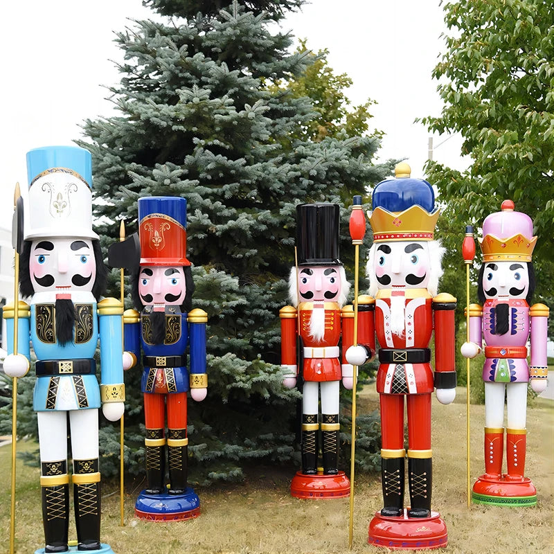 6ft Tall Life-Size Large/Giant Christmas Fiberglass Nutcracker Soldier Ornament Statue Xmas Outdoor Decoration for Sale