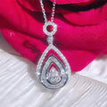 Huitan Custom Chain Elegant Wedding Diamond Necklace CZ Stone Moissanite Water Drop Design Pendant Necklaces for Women