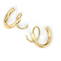SC Spiral Hoop Twist Double Earrings Faux Double Hoop Earrings 14K Gold Silver Helix Spiral Earrings for Women