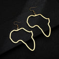 Custom 18K Gold Plated Stainless Steel Africa Map Outline Pendant Earrings for Men and Women Geometric Afro African Wire Studs