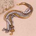 Shining Tennis Zircon Chain Bracelet 18k Gold Plated Jewelry Stainless Steel Bracelets for Women
