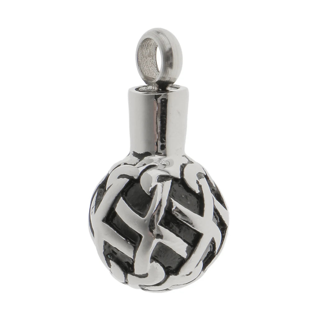 Stainless Steel Ball Urn Pendant Cremation Memorial Ashes Holder Football Charm Keepsake Jewelry Necklace Ball Locket Casket