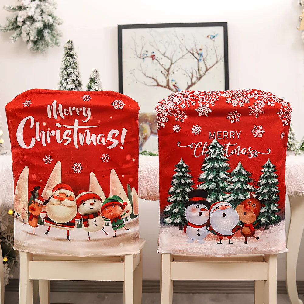 YQ-142 Modern Design Felt Reusable Christmas Chair Back Decoration Covers for Home Party Supplies