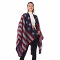 Top Selling Fashionable Adult American Flag Cape Costume Winter Scarf & Shawl for Women