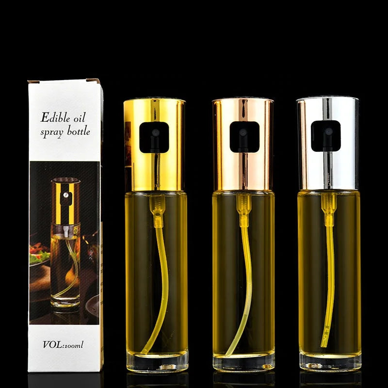 100ml Oil Vinegar Dispenser Sprayer Stainless Steel and Glass Bottle Oil Sprayer for Cooking