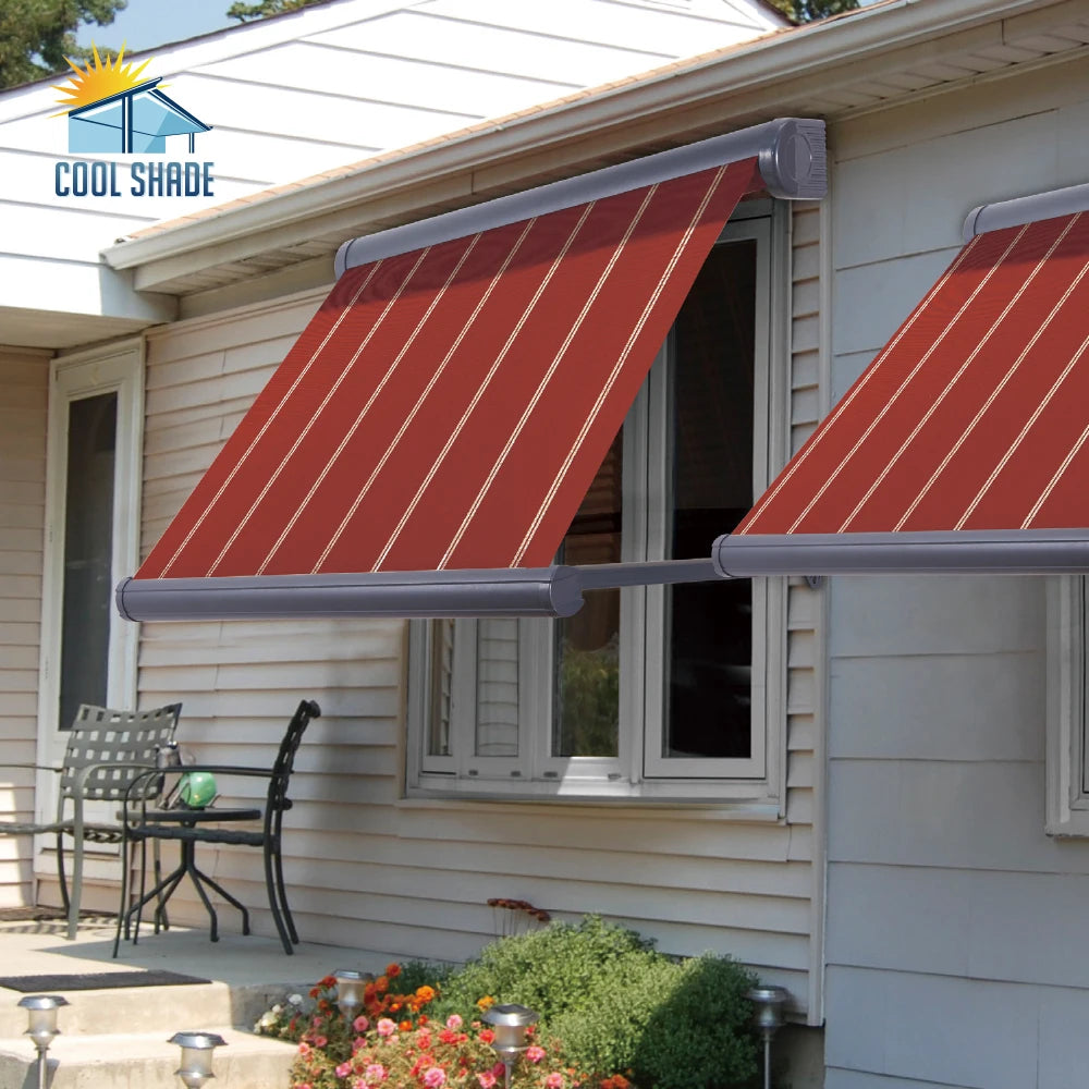 China Manufacturers' Outdoor Retractable Window Awnings Custom Multi-Shape French Door Decorative Awnings for Patio & Terrace