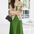 Spring Summer New Small Fashion Women's Business Suit Jacket Button Closure Single Breasted V-neck Suspender Skirt Two-piece Set