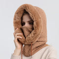 Wholesale Windproof Ladies Women Outdoor Winter Face Mask Hood Thermal Knitted Hood Warm Ski Balaclava Hat