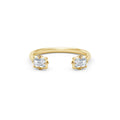 LOZRUNVE 925 Sterling Silver Hiphop Adjustable Double Diamond CZ Open Ring Stacked