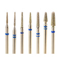 3/32" Pedicure Wholesale E File Burrs Grinding Head Safety Needle Cone Russian Manicure Cuticle Nail Drill Bits Diamond
