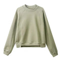 Autumn Winter Women's Korean Style Casual Oversized Long Sleeve Crewneck Fleece Sweatshirts Custom Solid Color Digital Printing