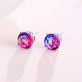 Fashion Jewelry 4 Claws Setting Single Stone Round 8mm Cubic Zirconia Stud Earrings for Women Man Office Lady Girls Daily Wear