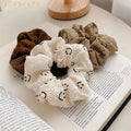 New Fashion Bubble Wrinkled Lovely Smiling Face Ponytail Holder Hair Scrunchies Women Scrunchies for Decoration
