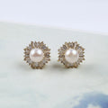 Zhuji Women's 8.5-9mm White Button Pearl Earrings Latest Wholesale Collection