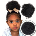 Wholesale 4inch Kids Afro Wig Hair Bud Fluffy Afro Matte High Temperature Silk Children's Hair Bun in Stock