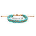 Handmade Healing Stone Beads Adjustable Clasp Bracelet Jewelry Two Rows of Beads Women and Men