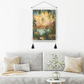 Green Plant Pattern Short Phase Tapestry Mandala Boho Style Home Bedroom Decoration