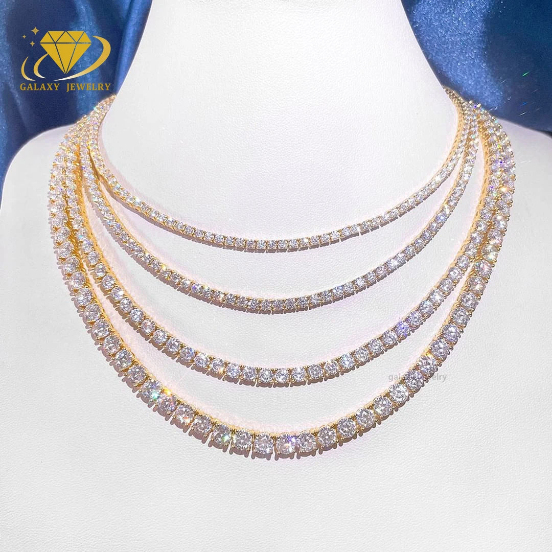 Fashion Jewelry Women Jewellery Sets Bracelets Necklace 3mm 4mm 5mm Iced Out VVS Diamond S925 Silver Moissanite Tennis Chain