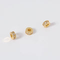 Multi Sizes Round Spacer Beads 18k Gold Plated Brass Bead Spacers 8mm Thickened Large Aperture Zircon Wheel-shaped Spacer Beads