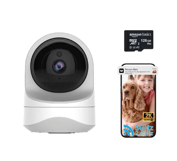 Pet Monitor AI Smart Pet Camera Night Vision Control 2K HD 5GHz WiFi Treat Tossing Feature Alexa Google Compatible Plastic