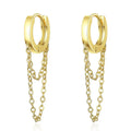 Fashion Simple Jewelry Long Tassel Double Chain Hoop Earrings for Women