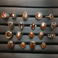Natural Fire Agate Gemstones Healing Stone Ring for Women 925 Solid Sterling Silver Wedding Engagement Bride Unique Gift