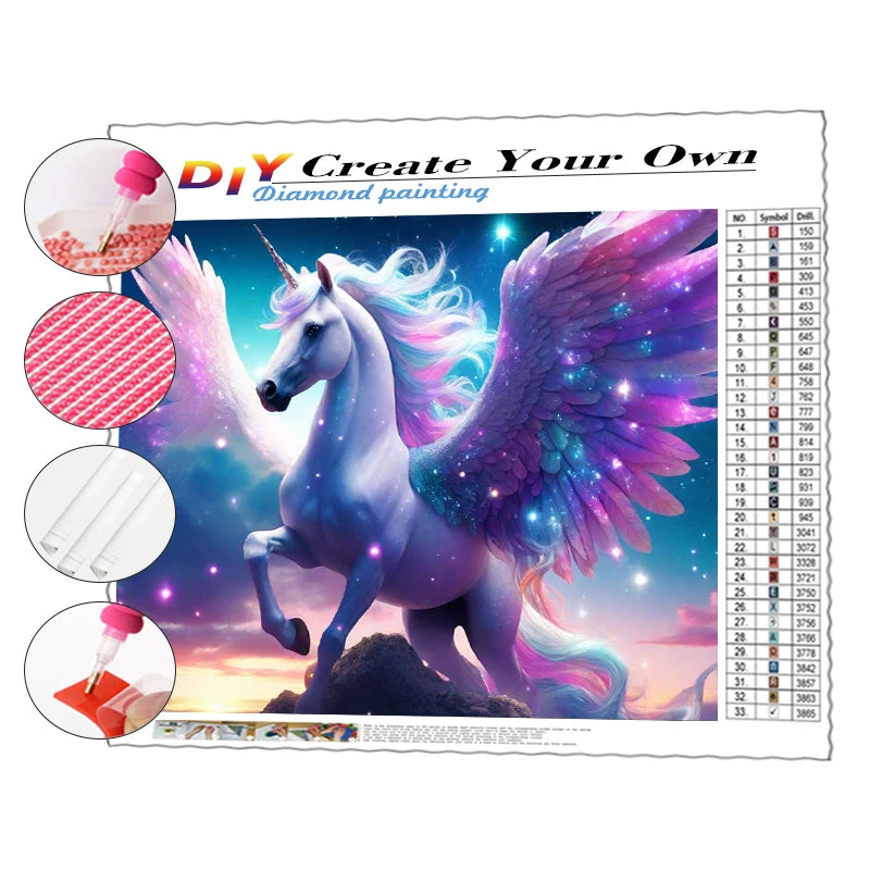 High Quality Diamond Painting Kit Starry Sky Pegasus Animal Diamond Painting Embroidery Decoration Artwork