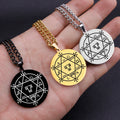 Asterion's Pentagonal Hexagonal Seals of Solomon Magico Amulet Talisman Jewelry Stainless Steel Laser Marking Pendant Necklace