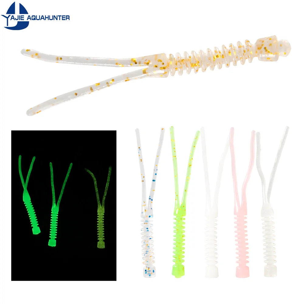 Mini Soft Fishing Lure Rock Fishing Bait Soft Worm Wobbler Artificial Fishing Accessories