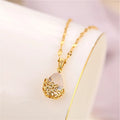 Vintage Gold Color Chain Necklace Luxury Female Crystal Big Water Drop Pendants Necklaces Fashion Wedding Necklaces for Women