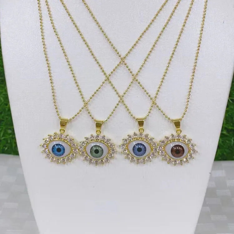 NZ1276 Gold Evil Eyes Choker Necklace Good Luck Layered Necklace Evil EyeS Amulet Jewelry Gift for Women