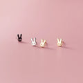 Sweet Rabbit Stud Earrings for Women Daughter Girls Kids Birthday Gift Genuine 925 Sterling Silver Earrings