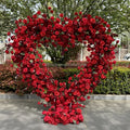 Hot Sale Artificial Red Silk Rose Heart Proposal Backdrop Wedding Event Party Decoration with Artificial Red Heart Flower Arch