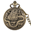 Quartz Watch Vintage Flower Big Size Roman Dragon Pocket Watches