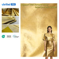 PU Foiled Fabric Gold Spandex/Polyester Stretch Lightweight Soft Comfortable Girls Dress Pants & Skirts Tangshine