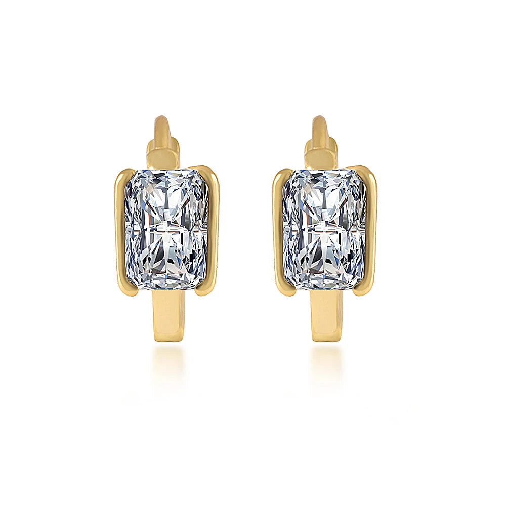 S925 Sterling Silver Gold Plated Zirconia Cubic Earrings Dinner Wedding Earrings for Women