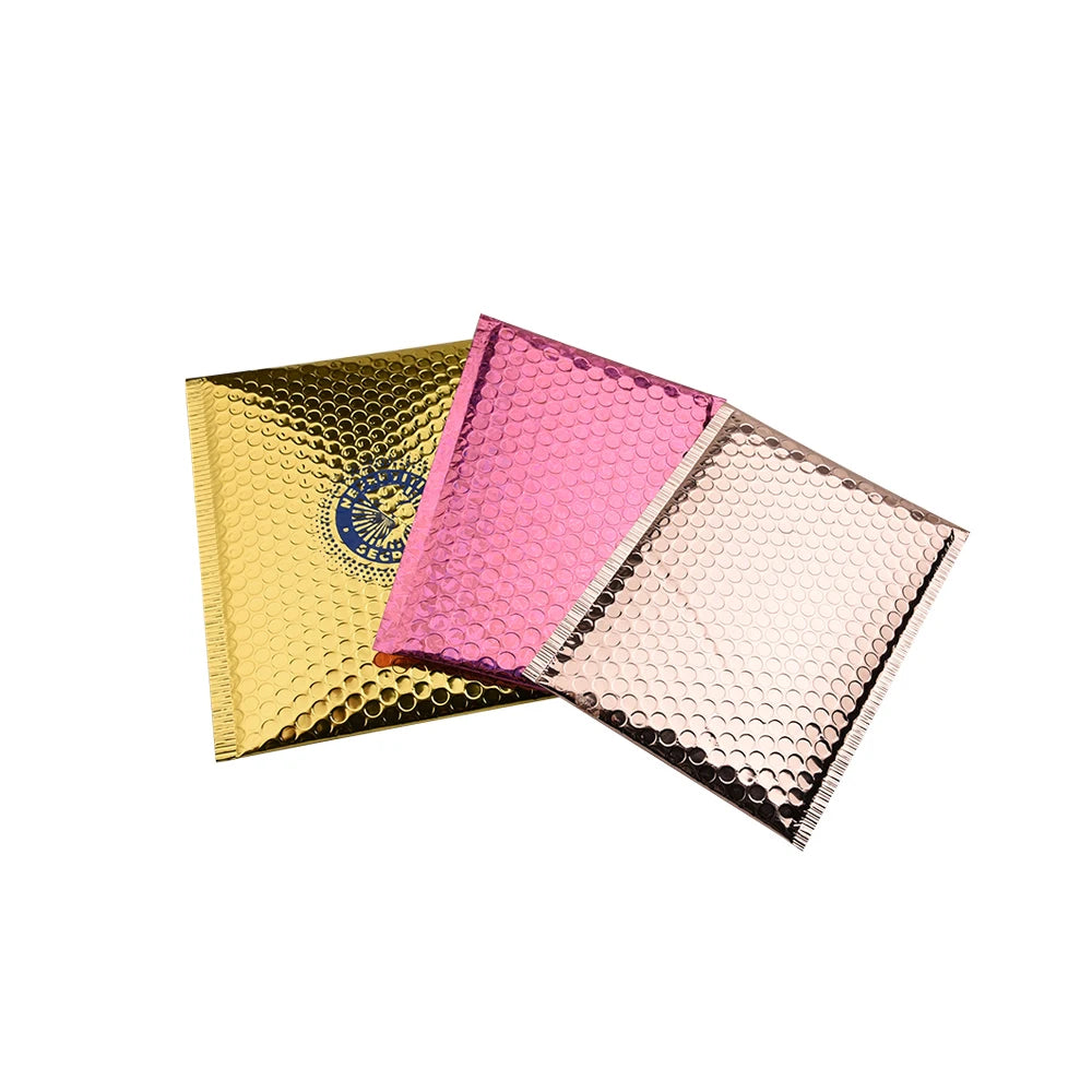 In Stock Customized Color and Size Bubble Mailer Rose Gold Padded Envelopes Bag Bubble Metallic Poly Mailer MegaBDM