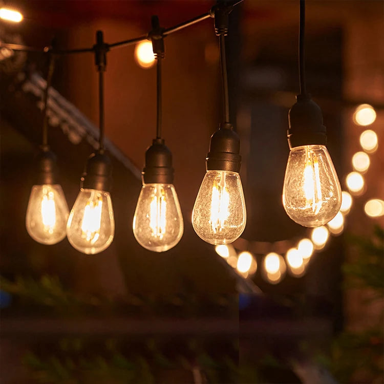 Waterproof IP65 S14 Bulb Decor Retro Filament Globe Led String Light for Wedding Ceiling