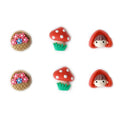 Cute Litter Girl  Wolf Mushroom Resin Flatback Cabochon Embellishments for Scrapbooking DIY Decoration Crafts