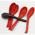 Cheap Red Plastic Melamine Chinese Style Soup Spoon Hook Durable for Sugar Espresso Coffee Tea Promotional Use Silk Screen
