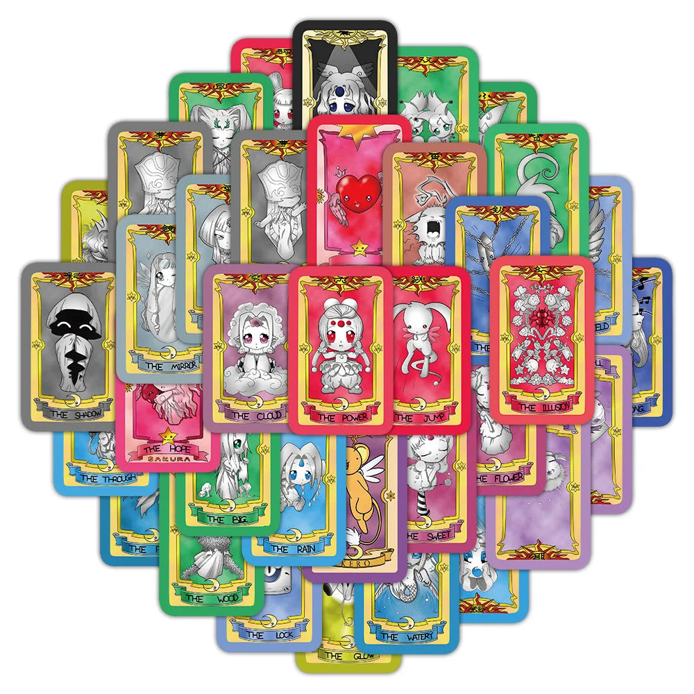 Newly 54PCS Funny Q Version Cartoon Anime Clow Card Sticker