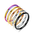 2023 Fashion Stainless Steel Ring Jewelry Simple Stackable Ring 2mm Smooth Couple Ring for Women Men